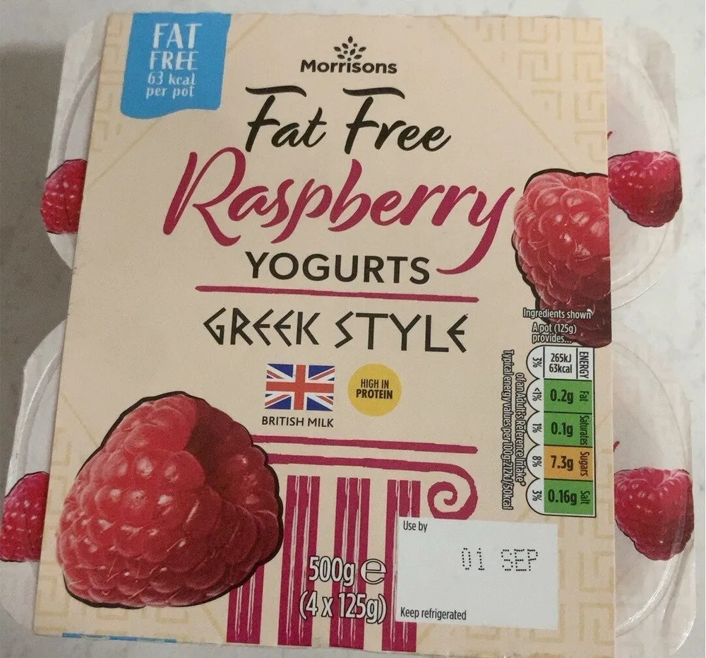 Fat free rasberry yogurts