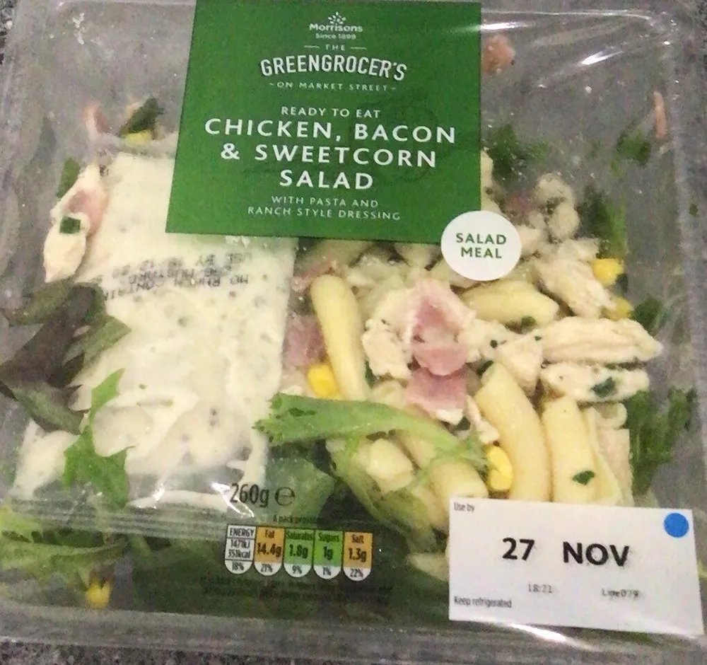 Chicken , bacon & sweetcorn sald