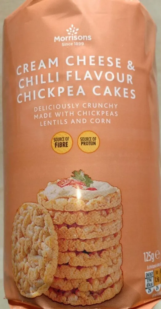 Cream cheese flavour chickpea cakes with chilli