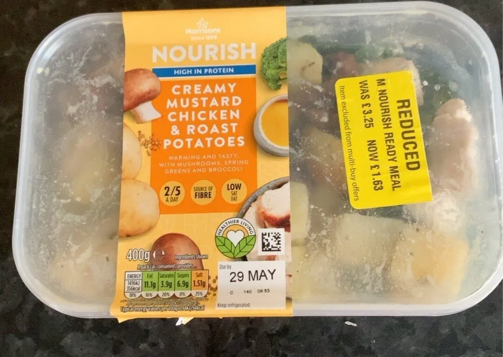 Creamy mustard chicken and roadt potatoes
