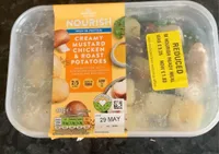 Creamy mustard chicken and roadt potatoes