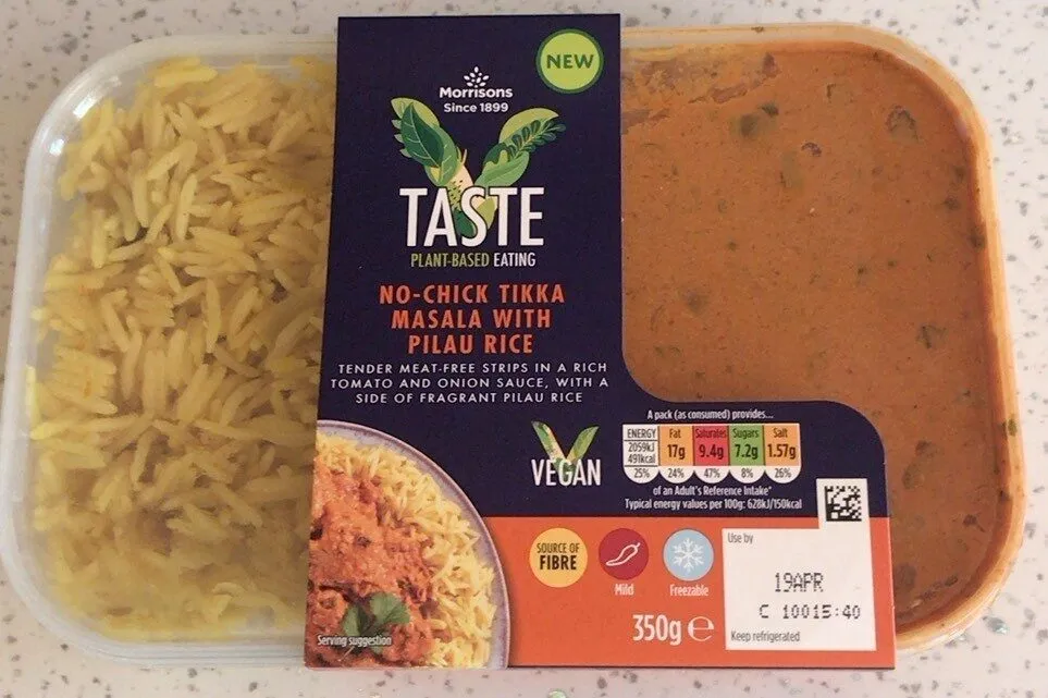 Vegan Chick tikka masala rice