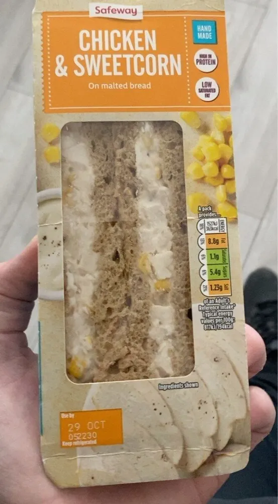 Chicken & sweetcorn sandwich
