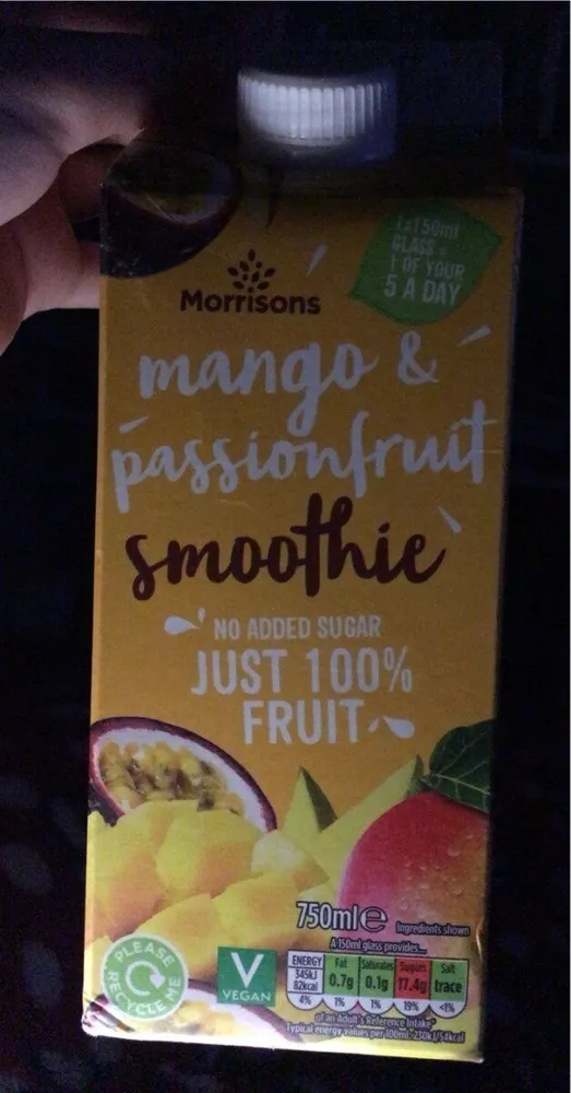 Mango and passion fruit smoothie