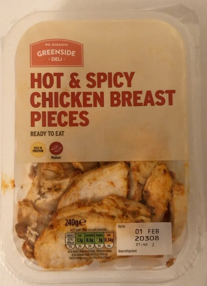 Hot & spicy chicken breast pieces