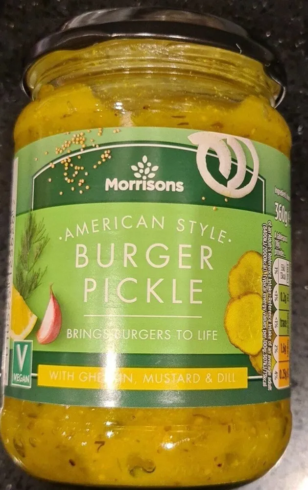 American style burger pickle