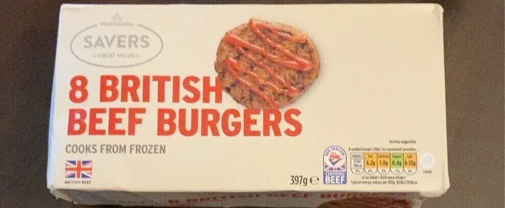 8 British Beef Burgers