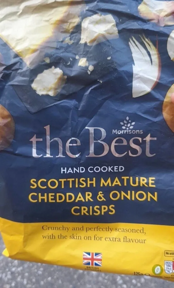 Hand cooked cheddar and onion crisps