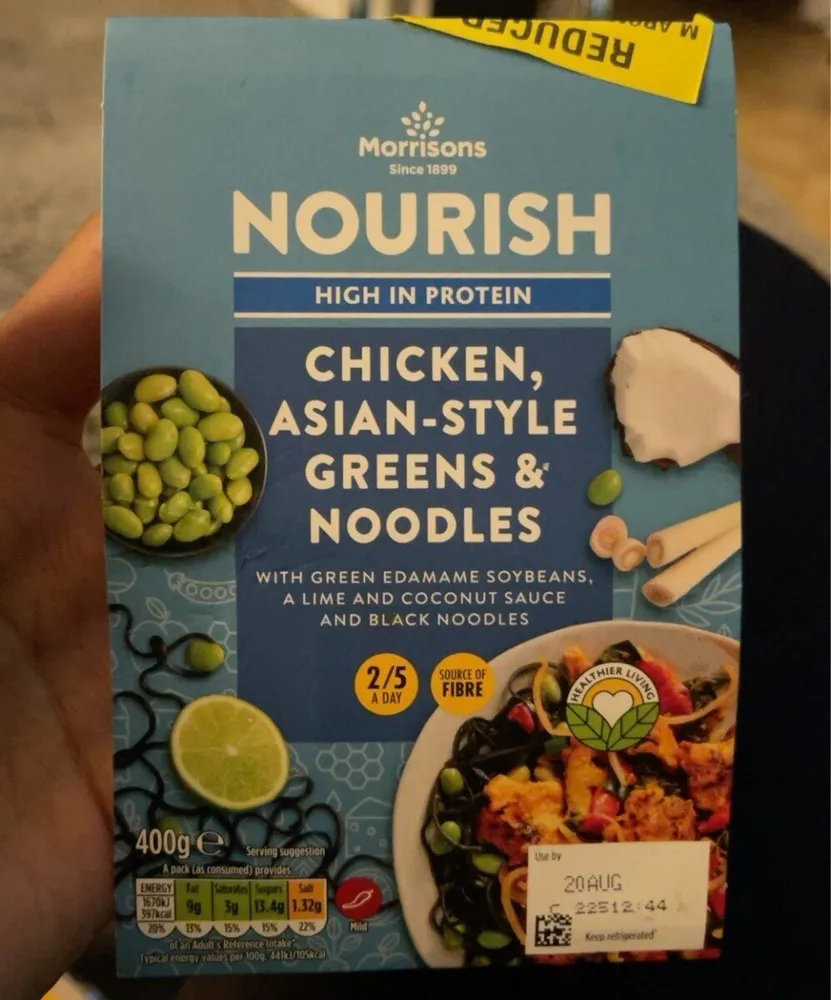 Chicken, asian style greens & noodles