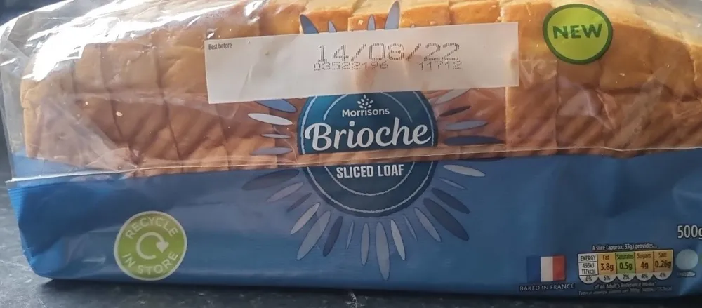 Sliced brioche loaf
