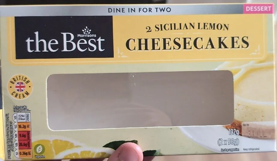 Morrisons The Best 2 Sicilian Lemon Cheesecakes
