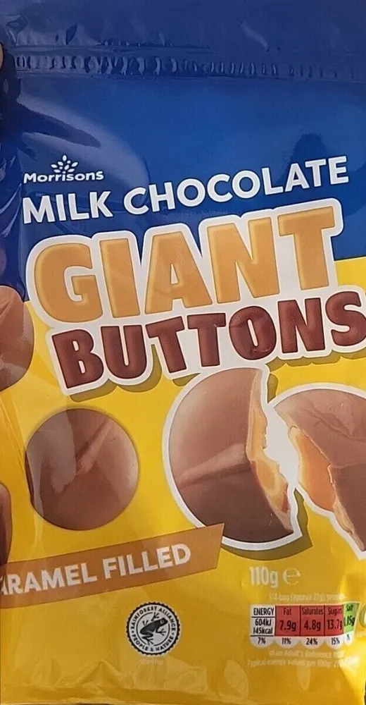 Milk chocolate giant buttons caramel filled