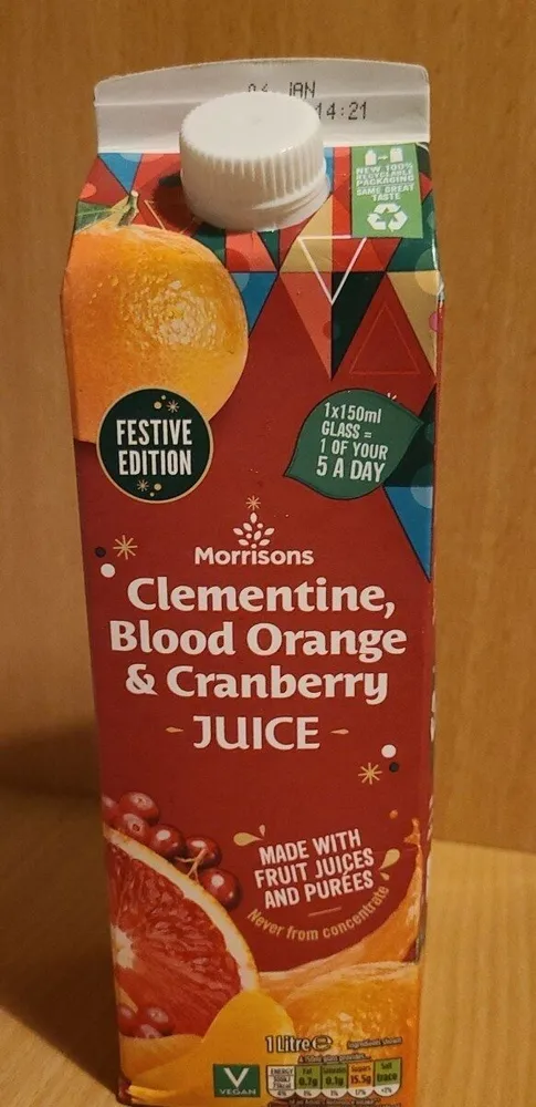 Clementine Blood Orange and Cranberry Juice