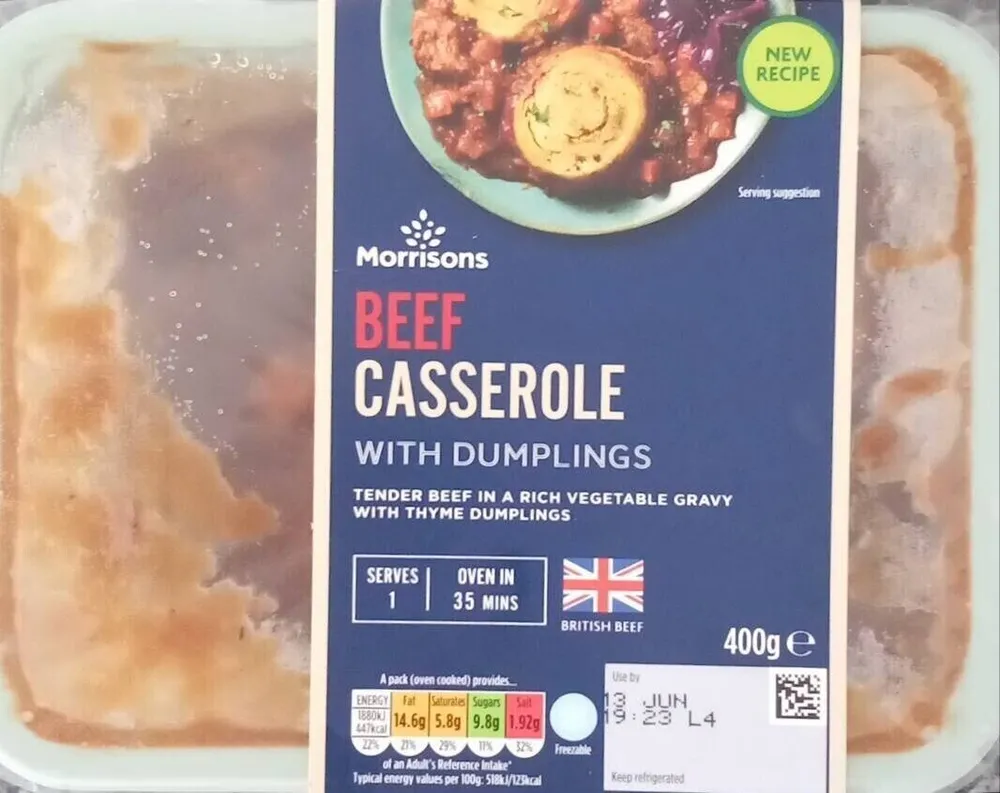 Beef casserole with dumplings