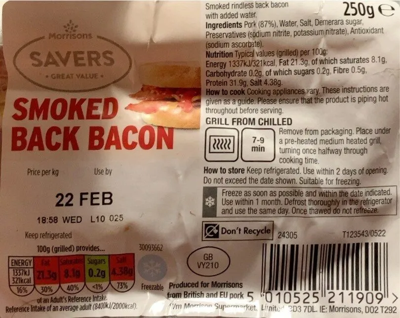 Smoked back bacon