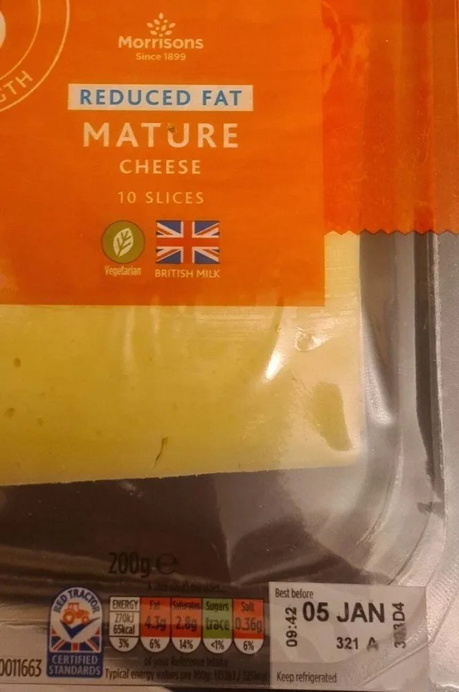 Low fat cheese slice