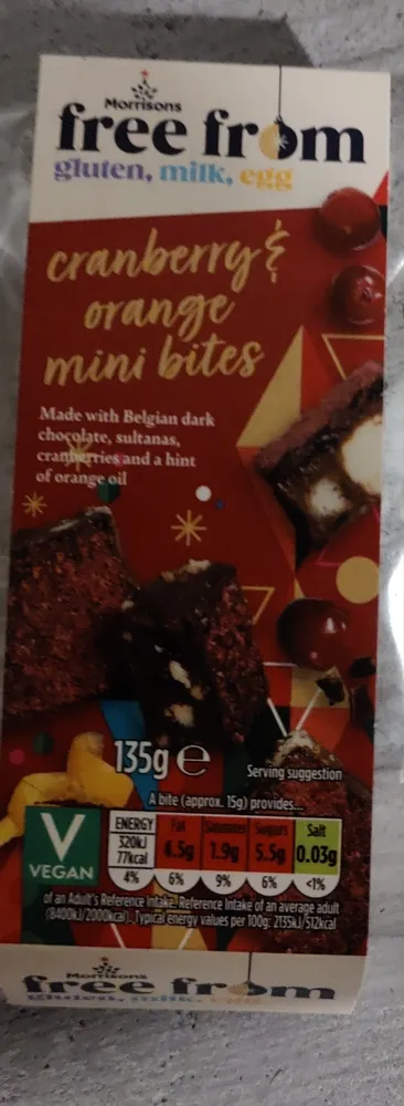 Free From Cranberry & Orange Mini Bites