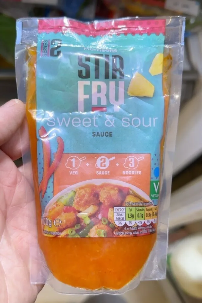 2 Morrisons RU Sweet & Sour SAUCE 12.3 VEG SAUCE N