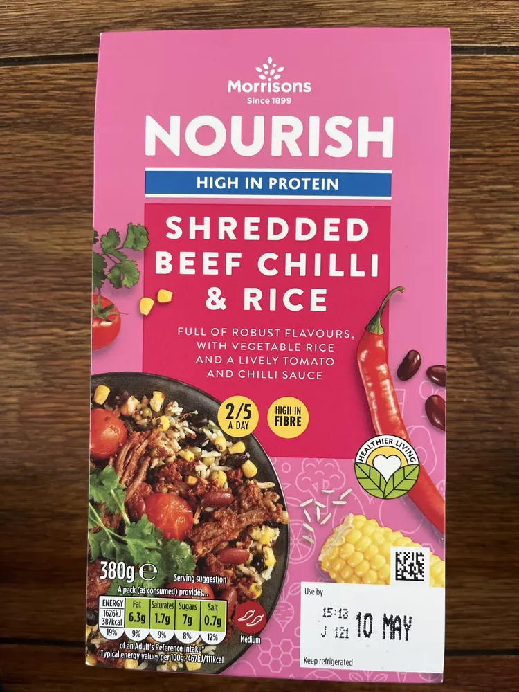 Shredded beef chilli and rice