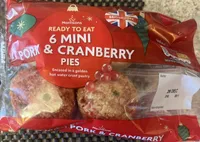 mini pork and cranberry pies