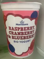 Raspberry cranberry and blueberry yoghurt