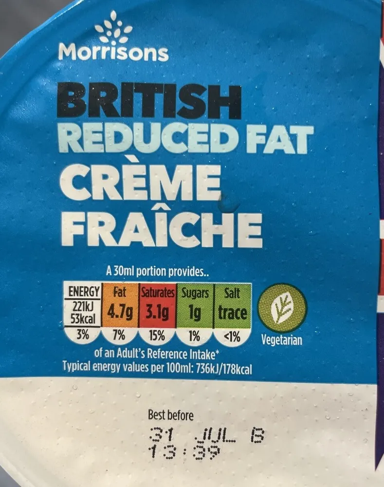 British Reduced Fat Crème Fraîche