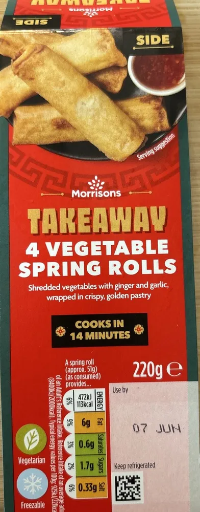 Morrisons Vegetable Spring Rolls