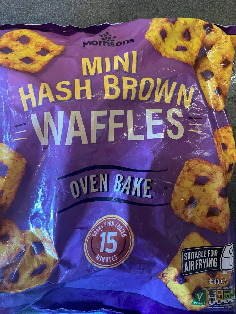 Morrisons MINI ASH BROWN WAFFLES OVEN BAKE FROM FR