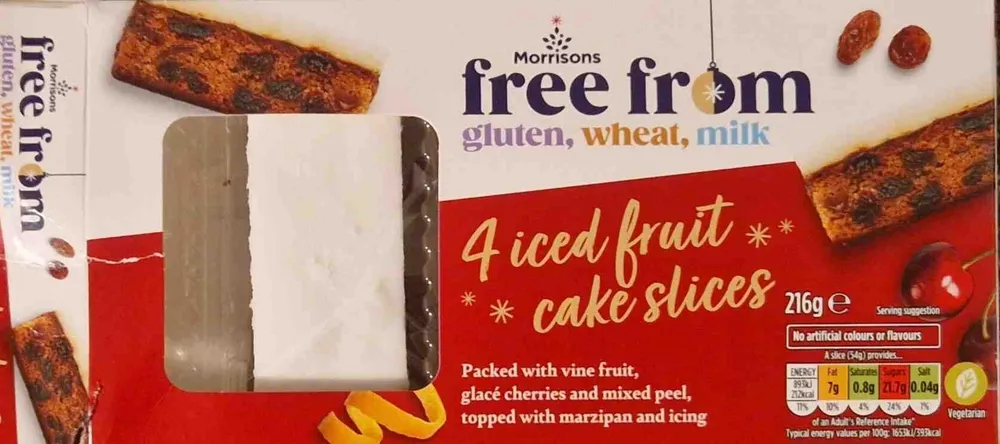 Iced Fruit Cake Slice
