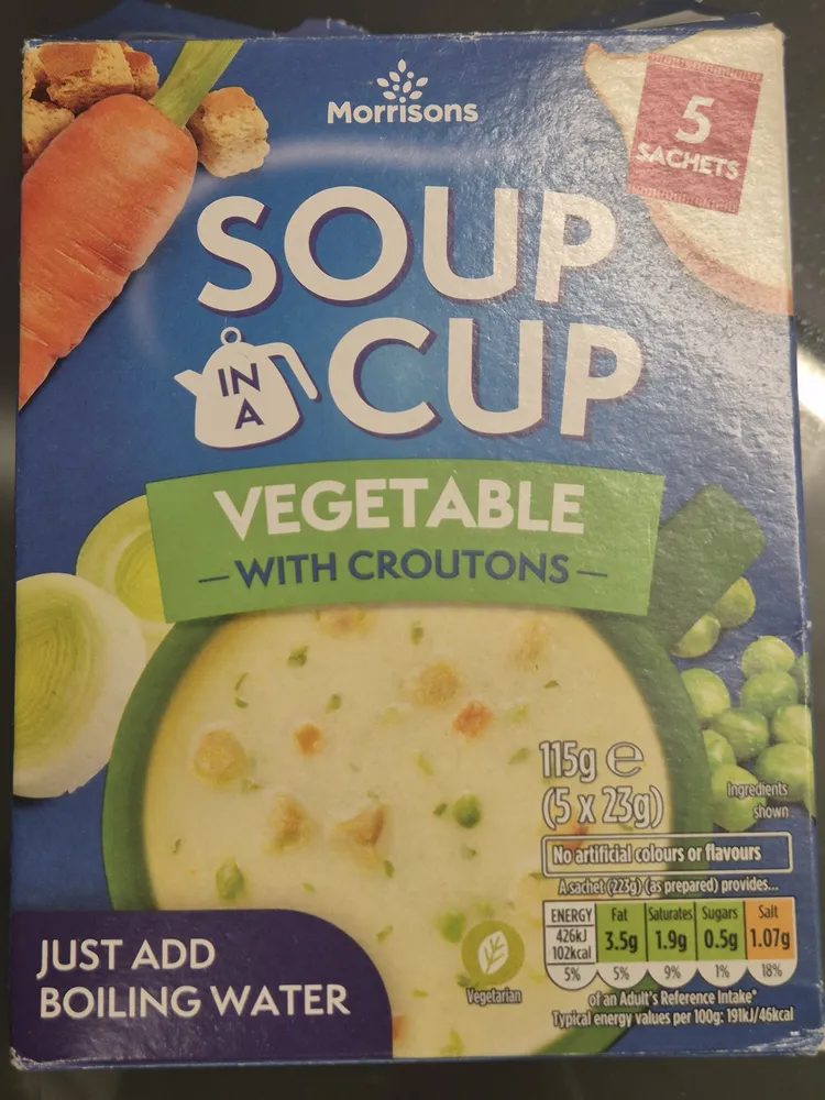 Soup in a Cup Vegetable with Croutons