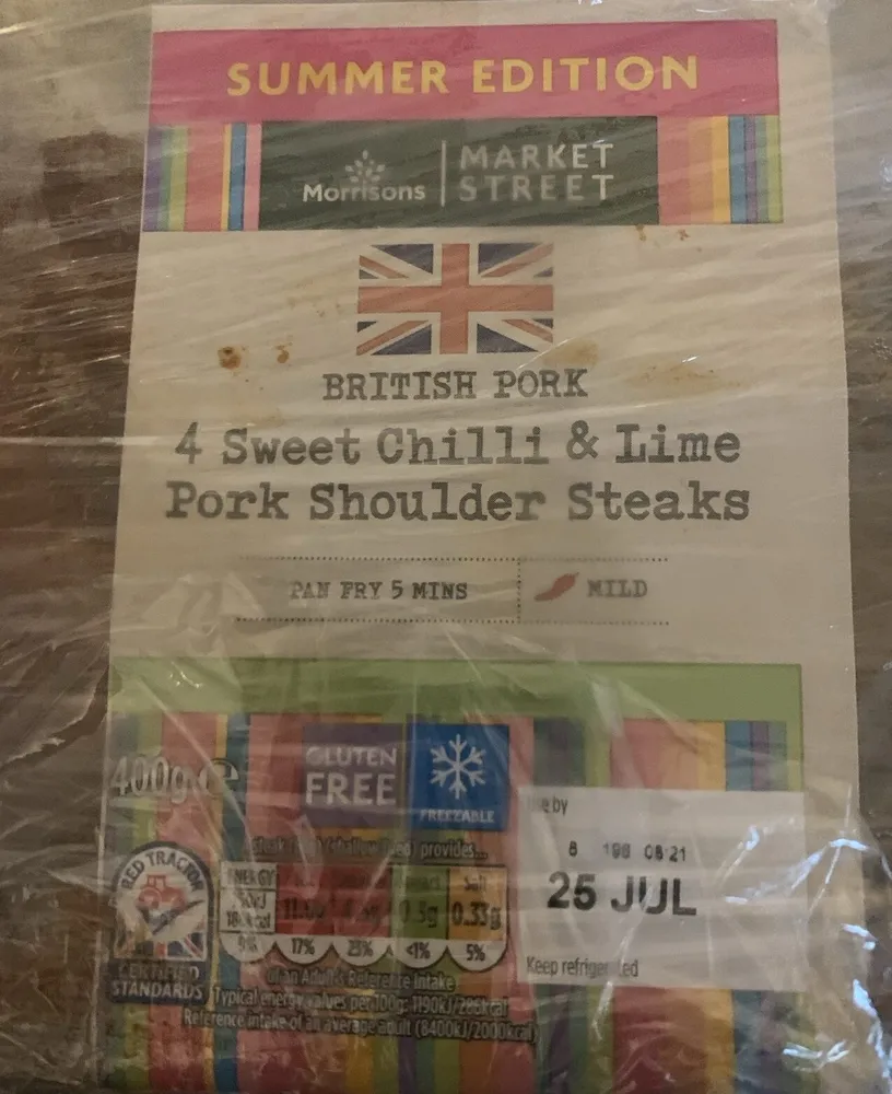 Pork Shoulder Steaks (Sweet Chilli & Lime)