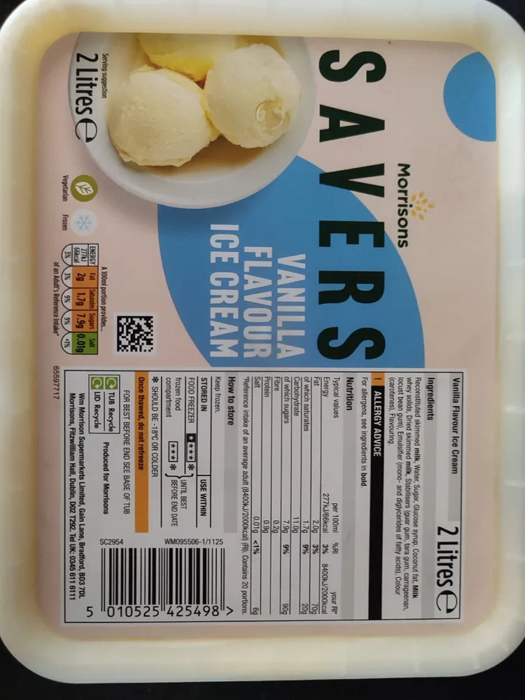 Vanilla Flavour Ice Cream