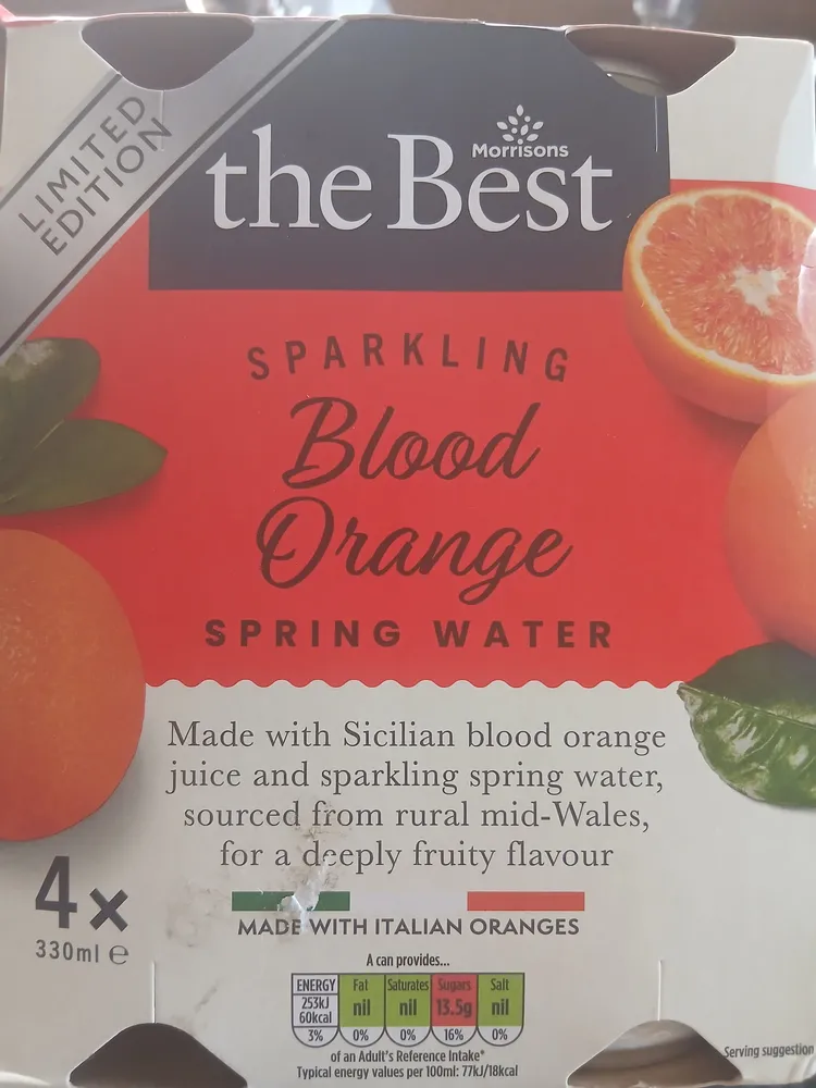 Sparkling Blood Orange Spring Water