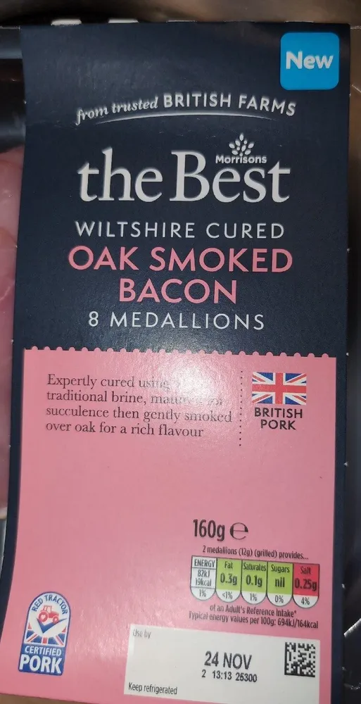 The Best Wiltshire Cured Oak Smoked Bacon Medallions