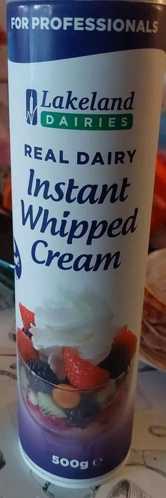 Instant whipped cream