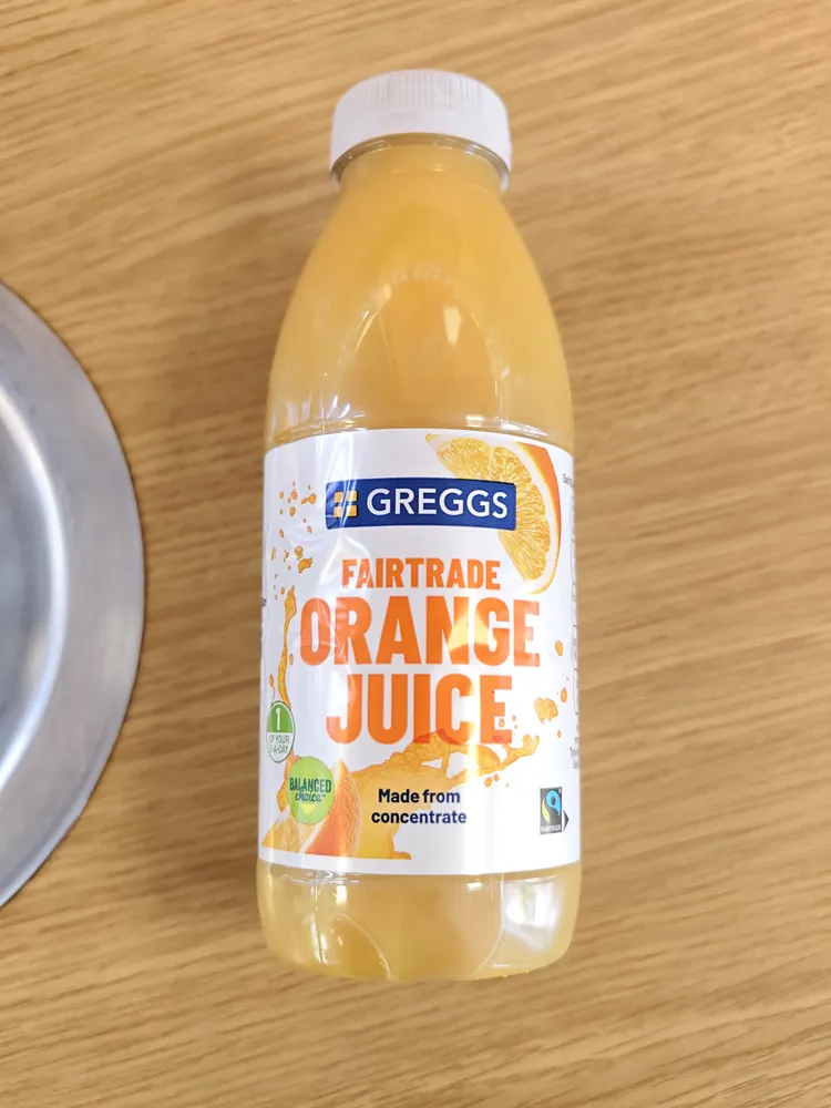 Greggs 500ml orange juice