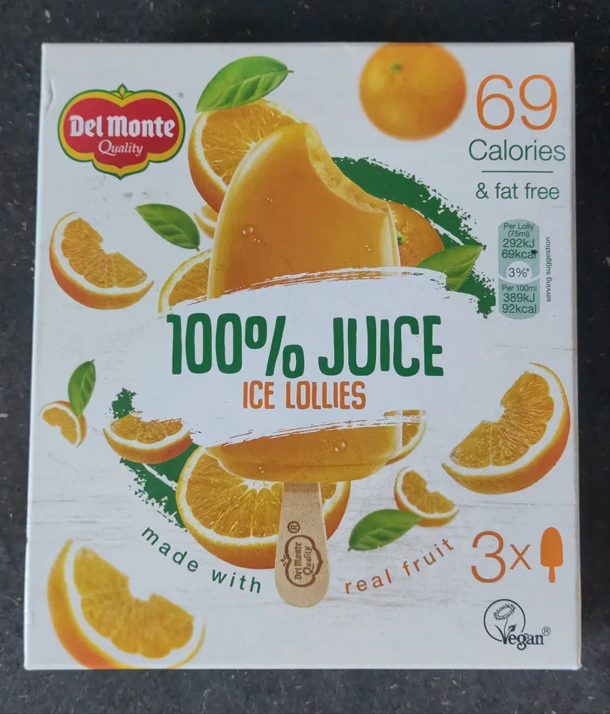 Juice Orange Ice Lollies