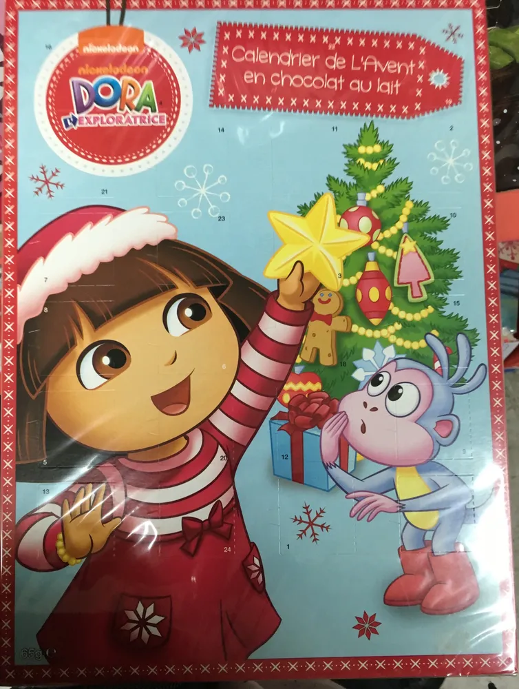 Calendrier de l'avent en chocolat au lait Dora l'exploratrice