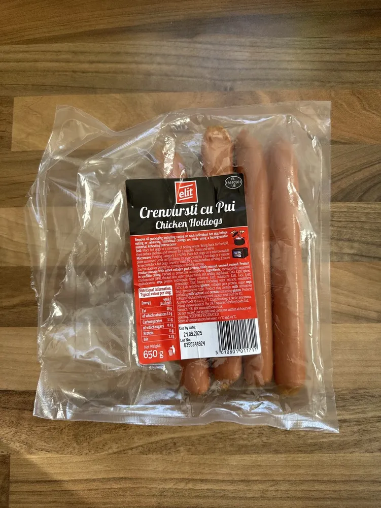 Crenvursti cu Pui Chicken Hotdogs