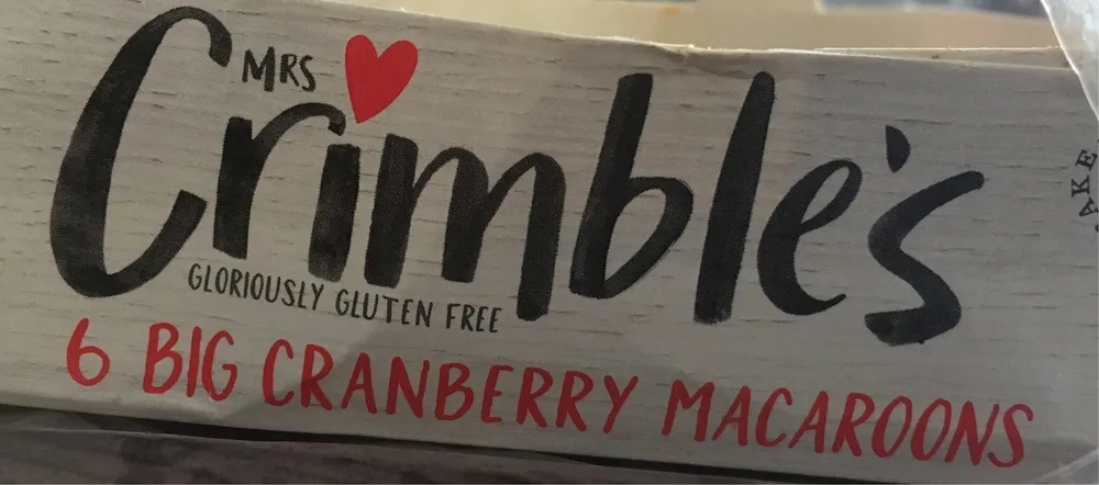 Mrs Crimbles Cranberry Macaroons