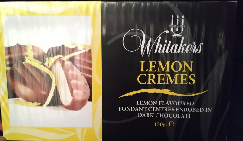 Whitakers Plain Chocolate Lemon Cremes