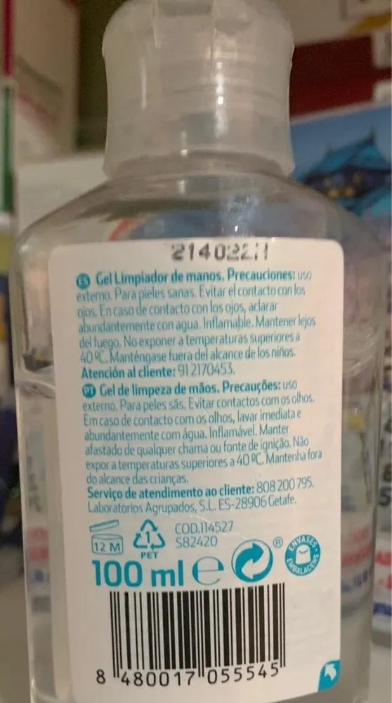 Gel limpiador de manos