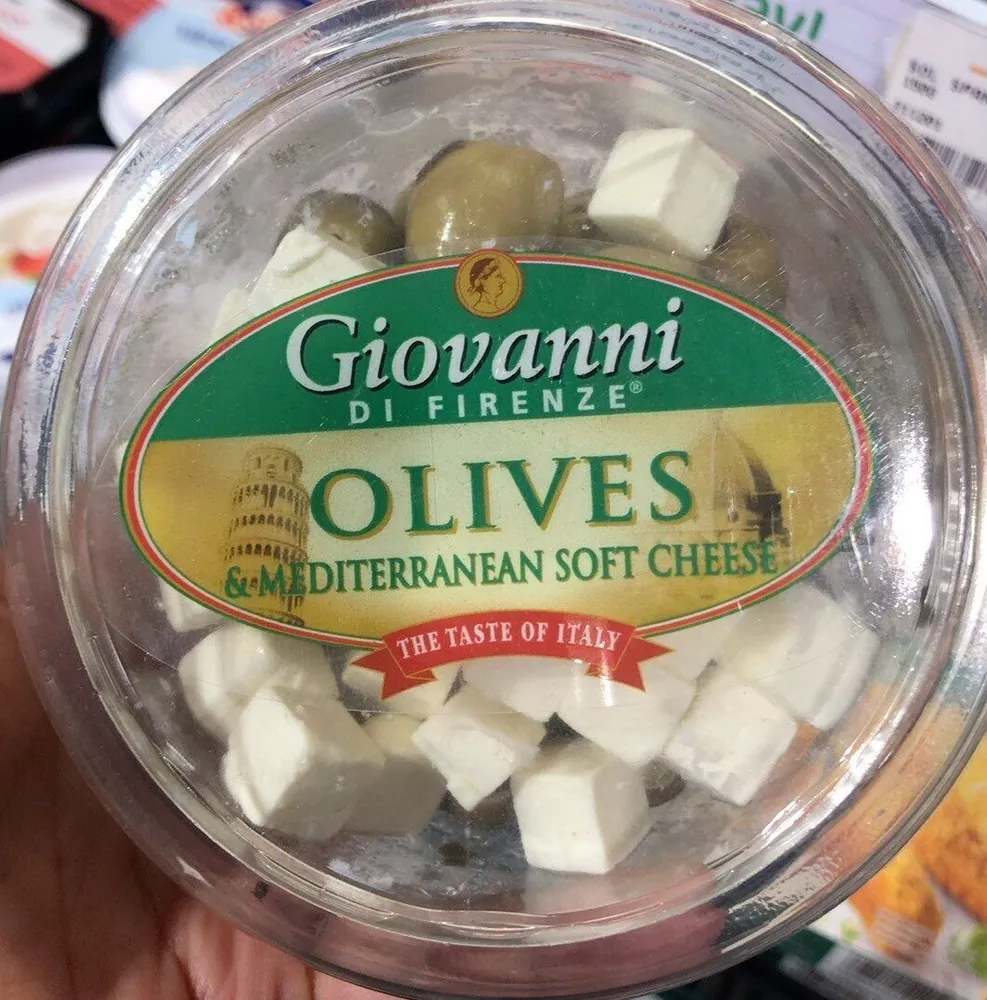 Olives and mediterranean soft cheese