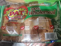 Pat the Baker 100% Wholemeal THCK Sliced Bread