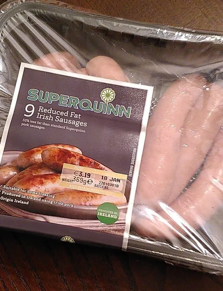 Superquinn reduced fat sausages