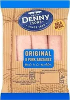Denny & Sons Gold Medal 8 Original Pork Sausages