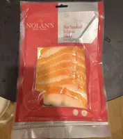 Sliced hot smoked salmon