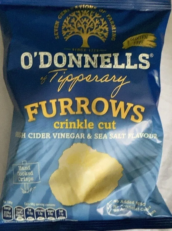 Furrows Crinkle cut Irish cider vinegar and sea salt flavour