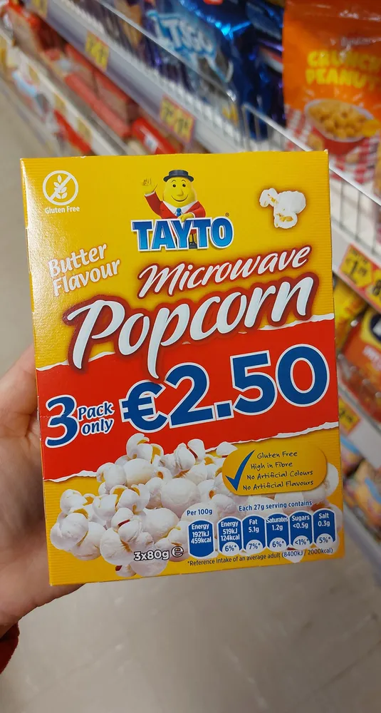 TAYTO Butter Flavour Gluten Free Microwave Popcorn