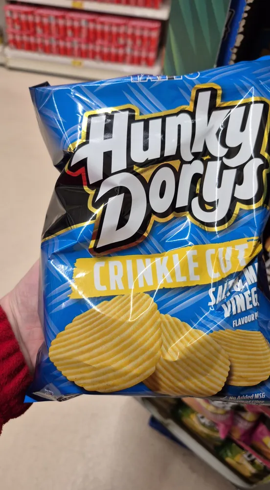 Hunky Dorys Crinkle Cut Salt & Malt Vinegar Flavour Potato Crisps